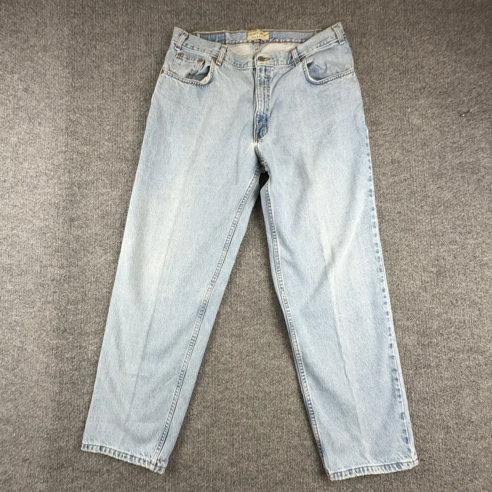 VTG County Seat Jeans Mens 34x32 Light Wash Blue Relaxed Fit Straight Leg Denim
